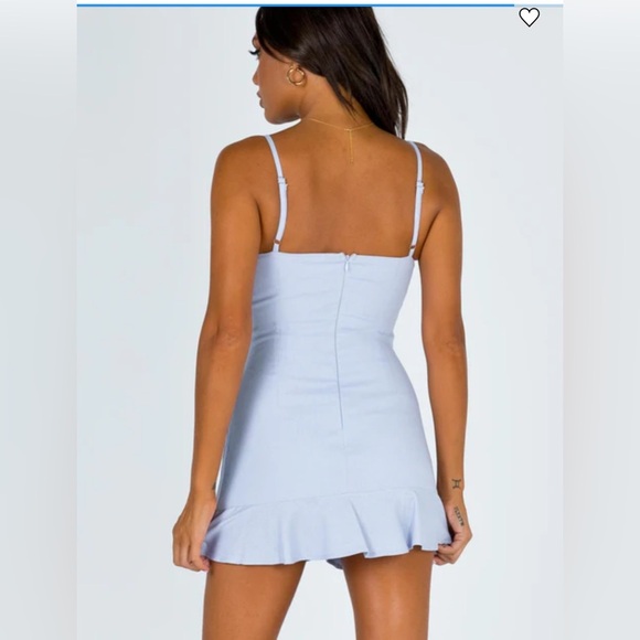 Princess Polly Light Blue Wrap Mini Dress Size 8 - Picture 2 of 5